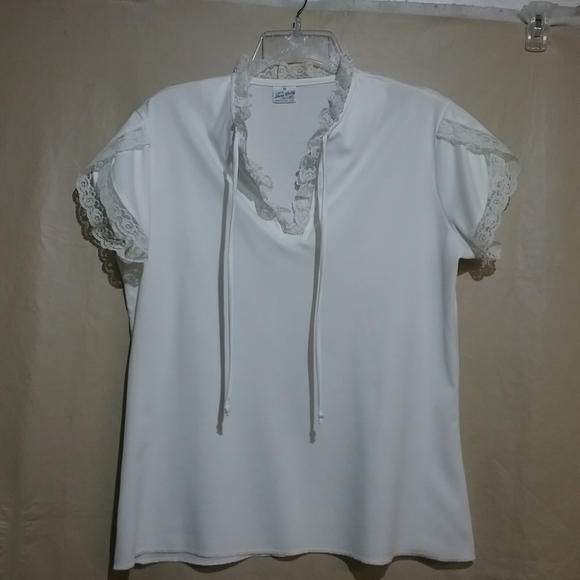 Jane Holly women's secretary polyester blouse size 16 Vintage - Picture 2 of 9